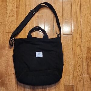 Kalidi Black Corduroy Tote Crossbody Bag Adjustable Strap